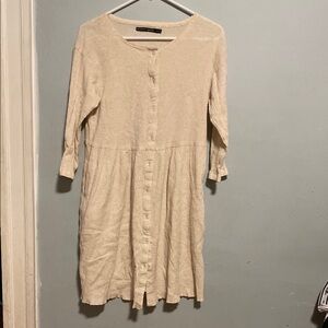 Gudrun Sjoden Cotten/linen button down dress. Size M. Great over leggings!